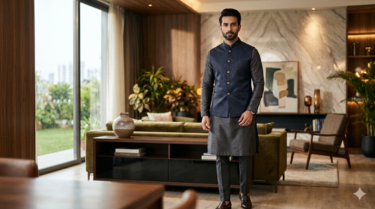 Effortless Elegance: Elevating Men's Festive Kurtas with Premium Silk Modi Jackets