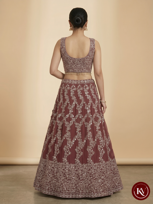 Deep PINK Georgette Pleated Lehenga - LEH5
